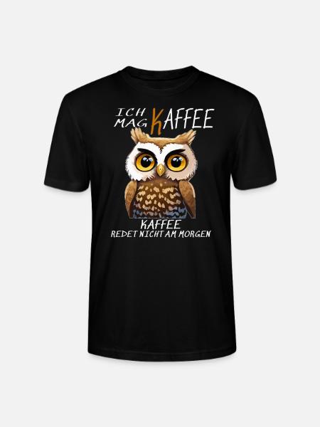 EULE ICH MAG KAFFEE - Stanley/Stella Unisex Bio-T-Shirt CRAFTER - Schwarz