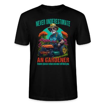 Gardener - Gardening - Amateur gardener - Stanley/Stella CRAFTER Unisex Organic T-Shirt - black - Front - Alina (178cm) & Michal (187cm)