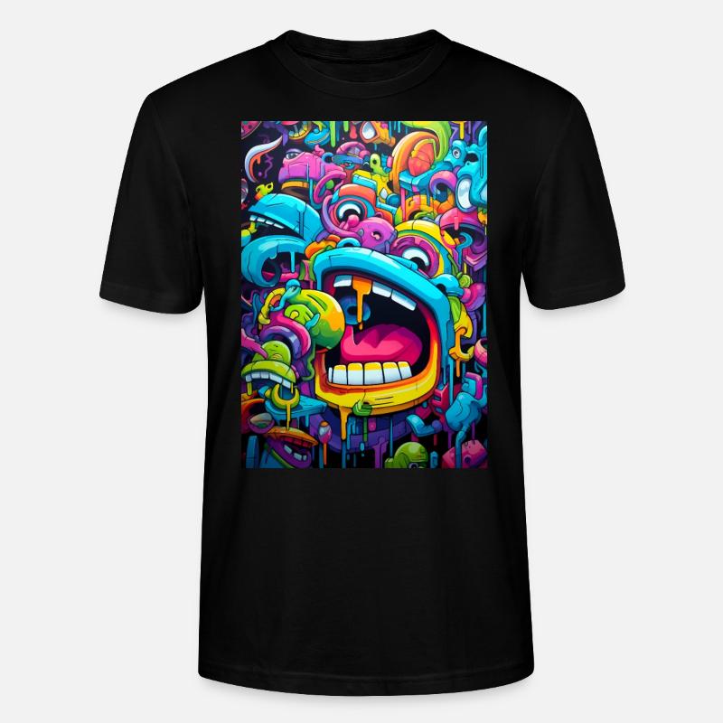 Graffiti Monster - Stanley/Stella Unisex Bio-T-Shirt CRAFTER - Schwarz
