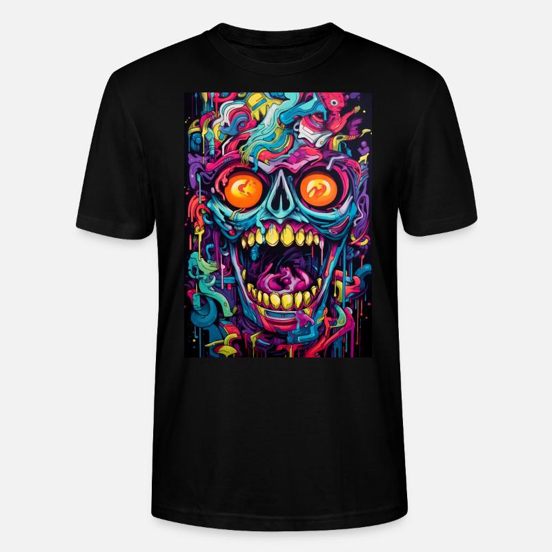 Graffiti Schädel - Stanley/Stella Unisex Bio-T-Shirt CRAFTER - Schwarz