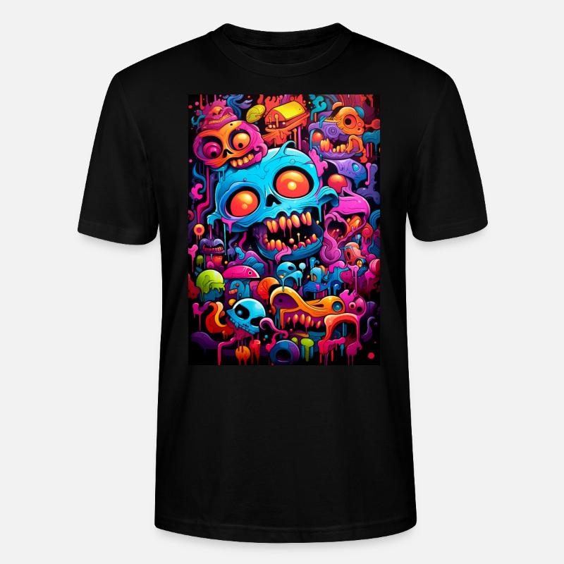 Graffiti Schädel - Stanley/Stella Unisex Bio-T-Shirt CRAFTER - Schwarz