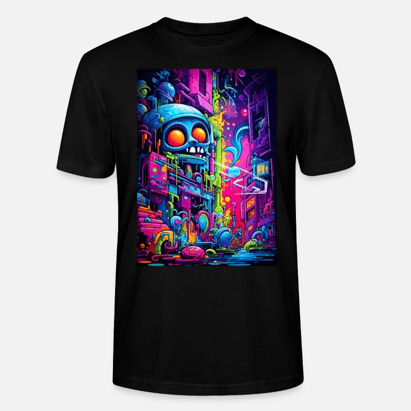 Graffiti Crâne - T-shirt bio CRAFTER Stanley Stella Unisexe - noir