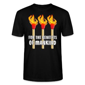 MATCH FOR THE BENEFITS OF MANKIND - Stanley/Stella CRAFTER Unisex Organic T-Shirt - black - Front - Alina (178cm) & Michal (187cm)