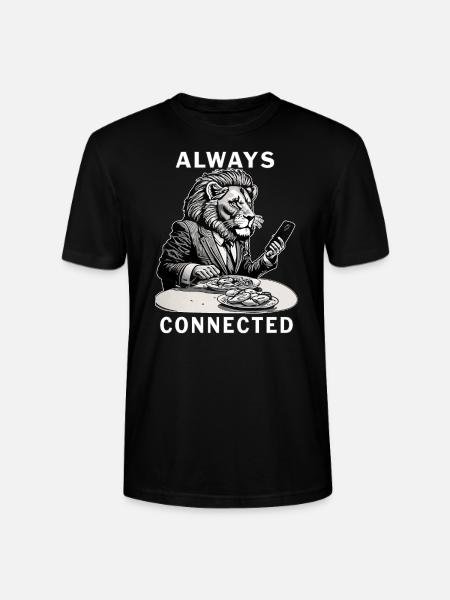 LEOWE SMARTPHONE ALWAYS CONNECTED - Stanley/Stella CRAFTER Unisex Organic T-Shirt - black