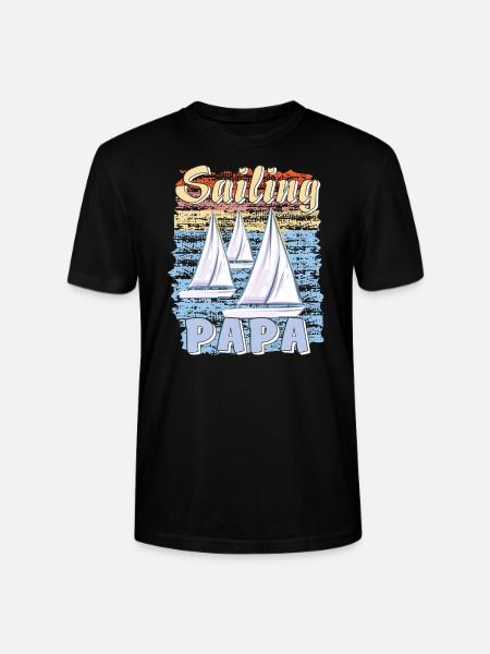 BOOTE SAILING PAPA - Stanley/Stella Unisex Bio-T-Shirt CRAFTER - Schwarz