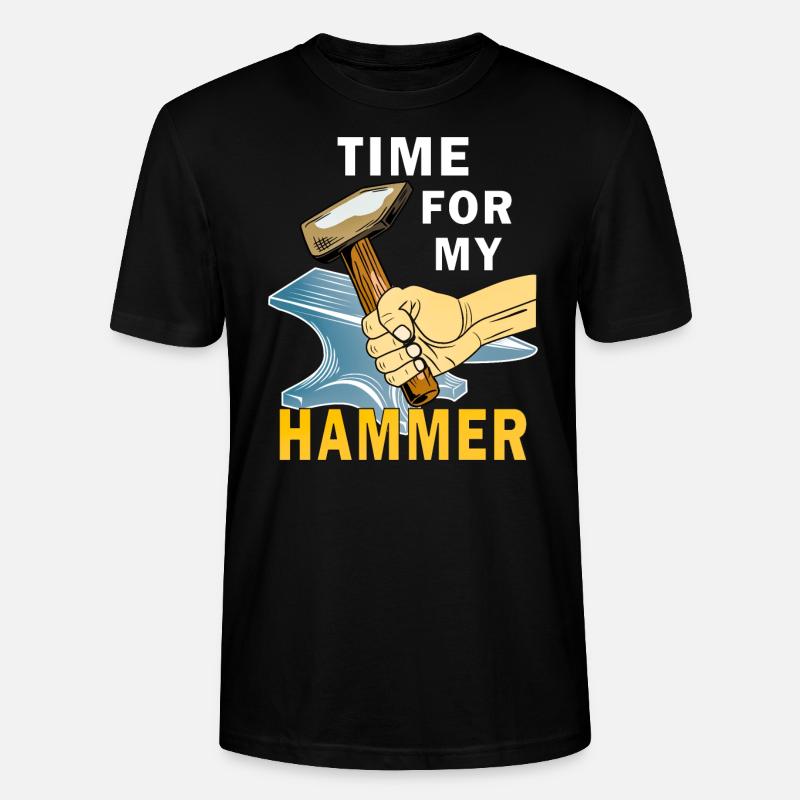 C’EST L’HEURE DE MON MARTEAU - T-shirt bio CRAFTER Stanley Stella Unisexe - noir