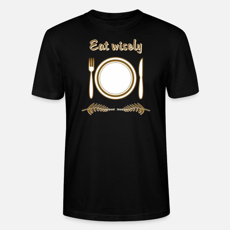 TELLER BESTECK Eat wisely - Stanley/Stella Unisex Bio-T-Shirt CRAFTER - Schwarz