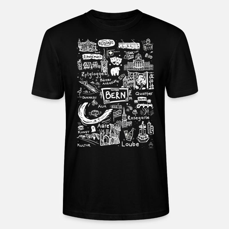 Rencontre avec Berne - T-shirt bio CRAFTER Stanley Stella Unisexe - noir