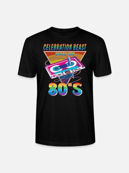 CASSETTE CELEBRATION BEAST 80S - Stanley/Stella CRAFTER Unisex Organic T-Shirt - black