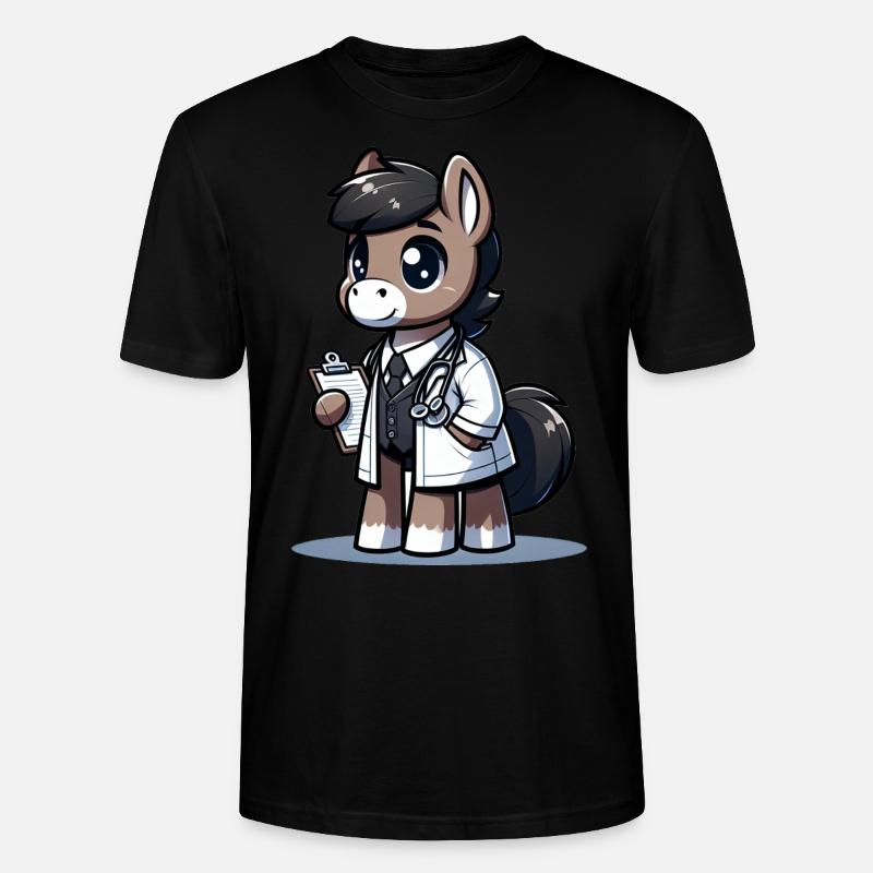 Médecin de cheval mignon - T-shirt bio CRAFTER Stanley Stella Unisexe - noir