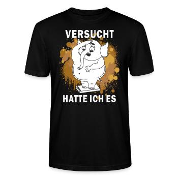 ABNEHMEN VERSUCHT HATTE ICH ES - Stanley/Stella Unisex Bio-T-Shirt CRAFTER - Schwarz - Vorne - Alina (178cm) & Michal (187cm)