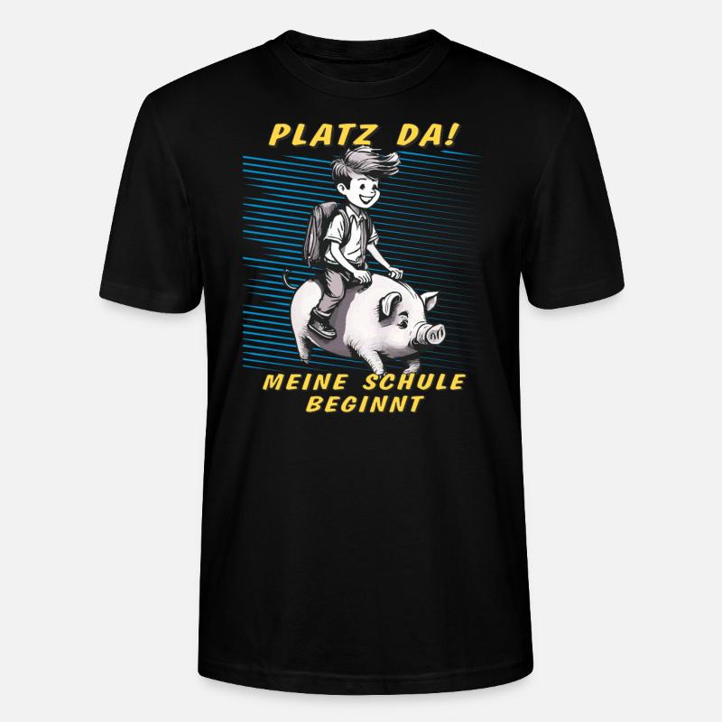 SCHWEIN KIND JUNGE SCHULE BEGINNT - Stanley/Stella Unisex Bio-T-Shirt CRAFTER - Schwarz