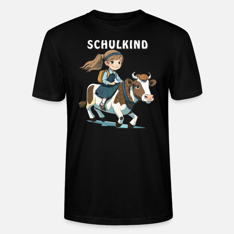 SCHULKIND MÄDCHEN KUH - Stanley/Stella Unisex Bio-T-Shirt CRAFTER - Schwarz
