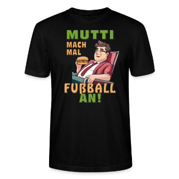 CHAISE LONGUE HOMME MAMAN ALLUMANT LE FOOTBALL - T-shirt bio CRAFTER Stanley Stella Unisexe - noir - Devant - Alina (178cm) & Michal (187cm)