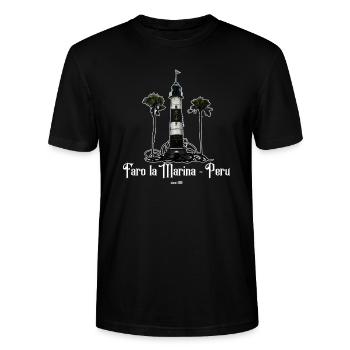 Phare de Faro la Marina Peru - T-shirt bio CRAFTER Stanley Stella Unisexe - noir - Devant - Alina (178cm) & Michal (187cm)