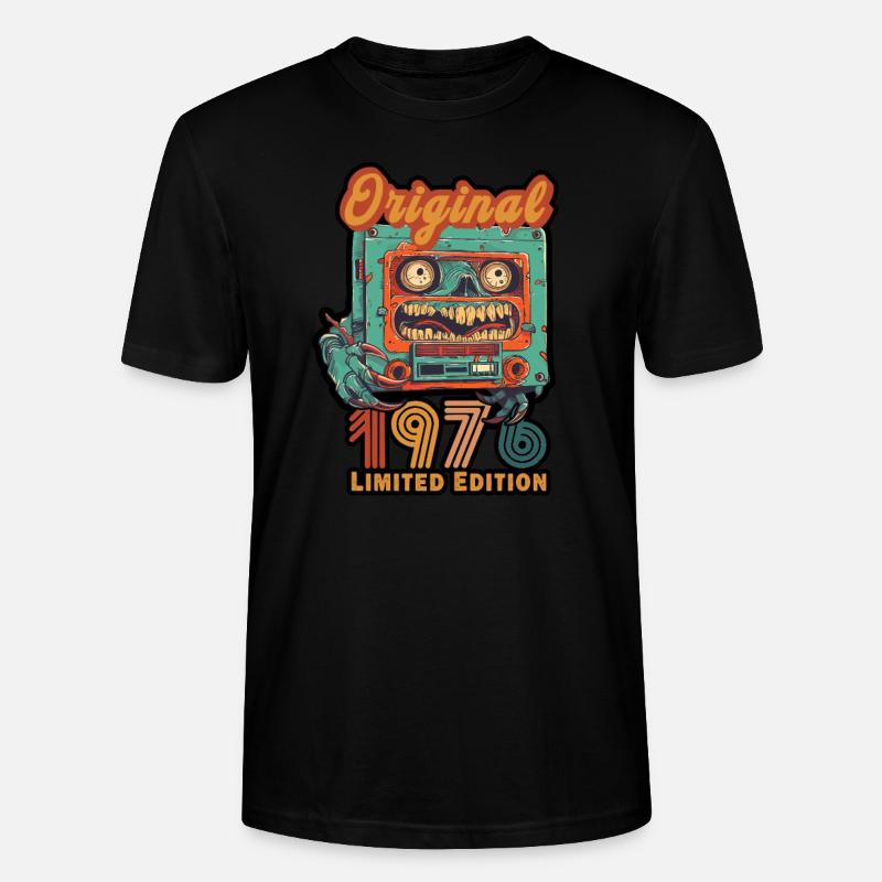 Cassette originale 1976 édition limitée année - T-shirt bio CRAFTER Stanley Stella Unisexe - noir