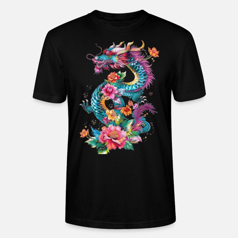 Cooler Drache - Stanley/Stella Unisex Bio-T-Shirt CRAFTER - Schwarz