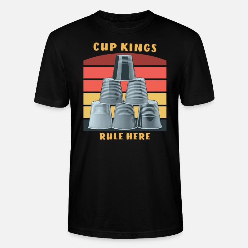 STACKING CUP KINGS RULE HERE - Stanley/Stella CRAFTER Unisex Organic T-Shirt - black