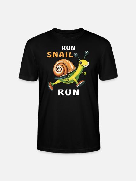 SCHNECKE RUN SNAIL RUN - Stanley/Stella CRAFTER Unisex Organic T-Shirt - black