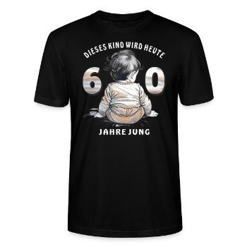 KIND 60. GEBURTSTAG - Stanley/Stella Unisex Bio-T-Shirt CRAFTER - Schwarz - Vorne - Alina (178cm) & Michal (187cm)