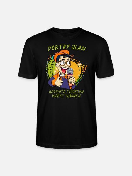 MAN MICROPHONE POETRY SLAM POEMS - Stanley/Stella CRAFTER Unisex Organic T-Shirt - black