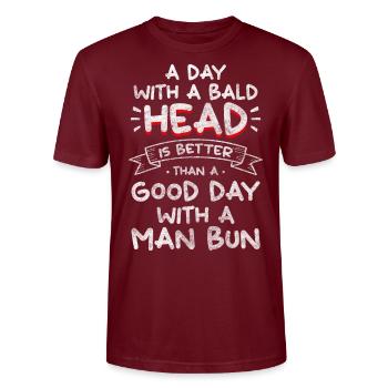 Cheveux chauves - T-shirt bio CRAFTER Stanley Stella Unisexe - bordeaux - Devant - Alina (178cm) & Michal (187cm)