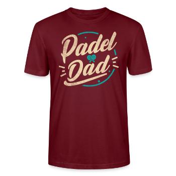 Padel Papa Joueur de Padel Padeltenni Père Papa - T-shirt bio CRAFTER Stanley Stella Unisexe - bordeaux - Devant - Alina (178cm) & Michal (187cm)