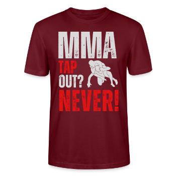 MMA Tap out? Never! - Stanley/Stella Unisex Bio-T-Shirt CRAFTER - Burgunderrot - Vorne - Alina (178cm) & Michal (187cm)