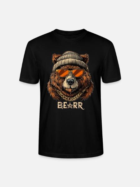 Cooler Bär - Stanley/Stella Unisex Bio-T-Shirt CRAFTER - Schwarz