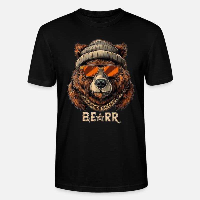 Cooler Bär - Stanley/Stella Unisex Bio-T-Shirt CRAFTER - Schwarz