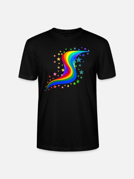 Rainbow with stars - Stanley/Stella CRAFTER Unisex Organic T-Shirt - black