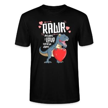 Rawr T Rex TShirt Dinosaure Enfants Saint Valentin - T-shirt bio CRAFTER Stanley Stella Unisexe - noir - Devant - Alina (178cm) & Michal (187cm)