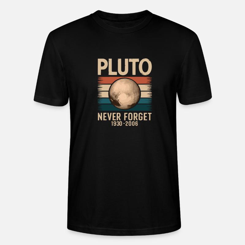 Never forget Pluto - Stanley/Stella Unisex Bio-T-Shirt CRAFTER - Schwarz