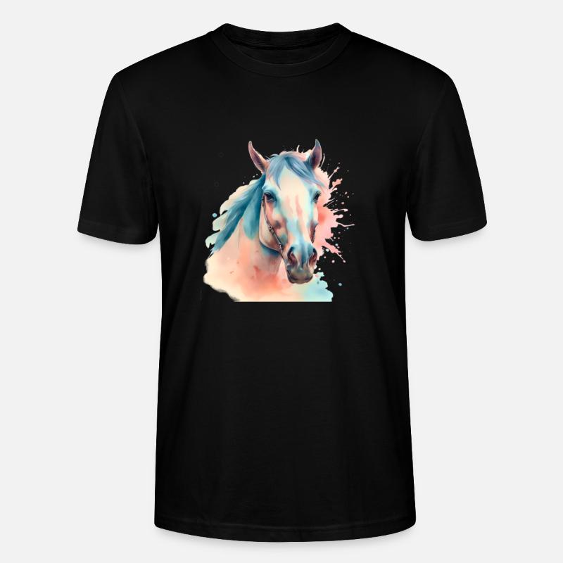 Cheval Chevaux Tête de cheval - T-shirt bio CRAFTER Stanley Stella Unisexe - noir