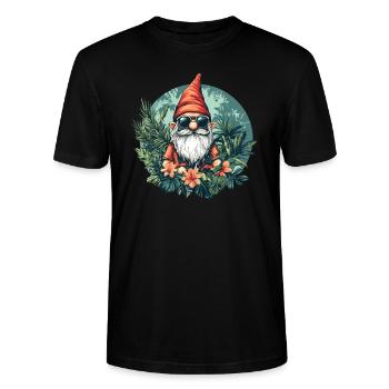 Cool Garten Zwerg - Stanley/Stella Unisex Bio-T-Shirt CRAFTER - Schwarz - Vorne - Alina (178cm) & Michal (187cm)