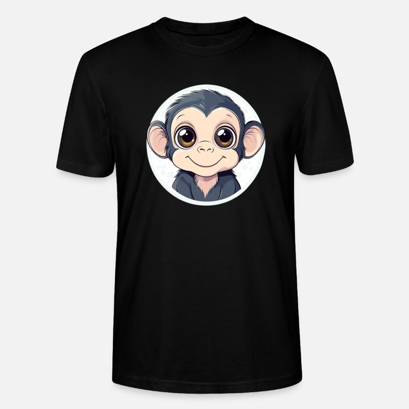 Drôle de bébé singe - T-shirt bio CRAFTER Stanley Stella Unisexe - noir