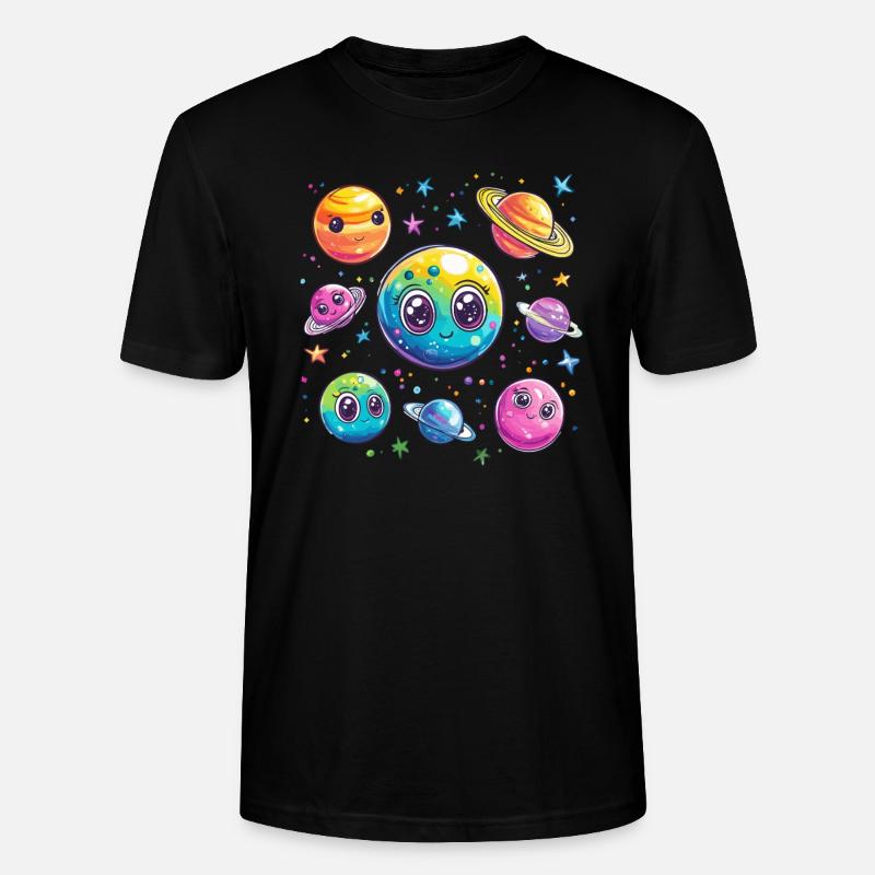 Planètes douces dans l’espace - T-shirt bio CRAFTER Stanley Stella Unisexe - noir