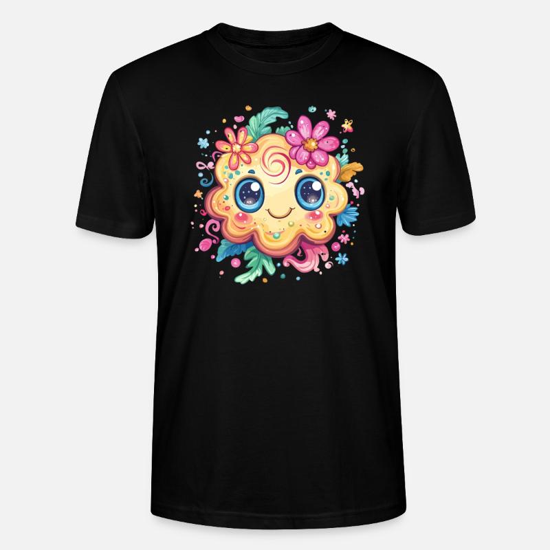 Biscuit avec sourire fleuri - T-shirt bio CRAFTER Stanley Stella Unisexe - noir