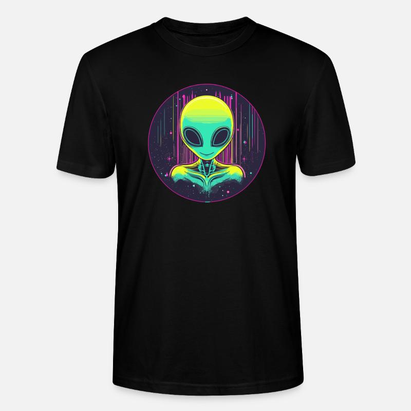 Neon Alien im All - Stanley/Stella Unisex Bio-T-Shirt CRAFTER - Schwarz
