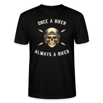 Motorrad Klassik Biker - Stanley/Stella Unisex Bio-T-Shirt CRAFTER - Schwarz - Vorne - Alina (178cm) & Michal (187cm)