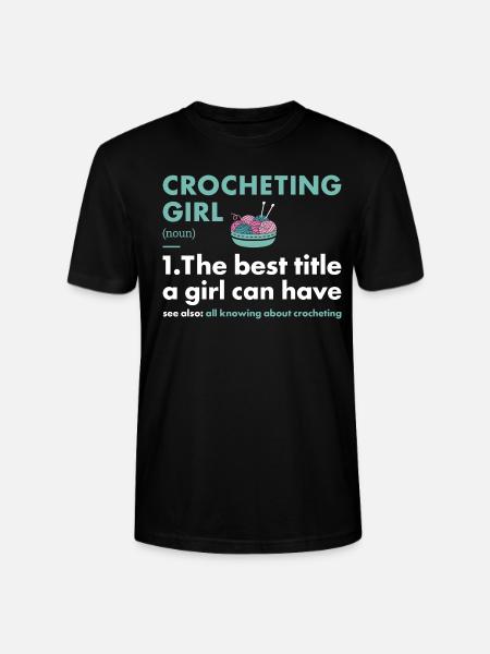 Crocheteuse Fille Définition Crochet - T-shirt bio CRAFTER Stanley Stella Unisexe - noir