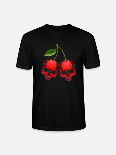 Kirsche Totenkopf Schädel Skull Cherry - Stanley/Stella CRAFTER Unisex Organic T-Shirt - black