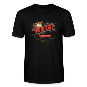 Vatertag...ein Feiertag für jede Brauerei - Stanley/Stella Unisex Bio-T-Shirt CRAFTER - Schwarz - Vorne - Alina (178cm) & Michal (187cm)
