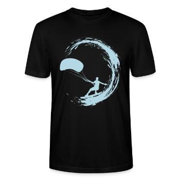 Kite Surfen - Stanley/Stella Unisex Bio-T-Shirt CRAFTER - Schwarz - Vorne - Alina (178cm) & Michal (187cm)