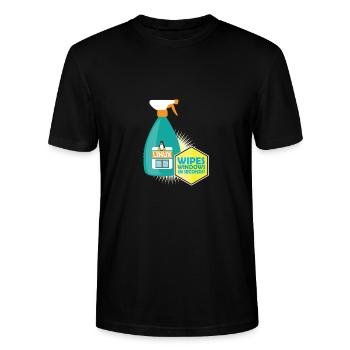 Funny Linux Penguin Tux Cleaner Gift Computer - Stanley/Stella Unisex Bio-T-Shirt CRAFTER - Schwarz - Vorne - Alina (178cm) & Michal (187cm)