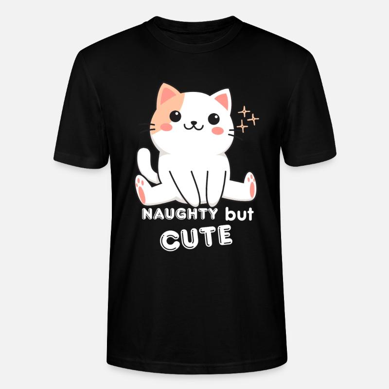Chat Espiègle et Mignon - T-shirt bio CRAFTER Stanley Stella Unisexe - noir