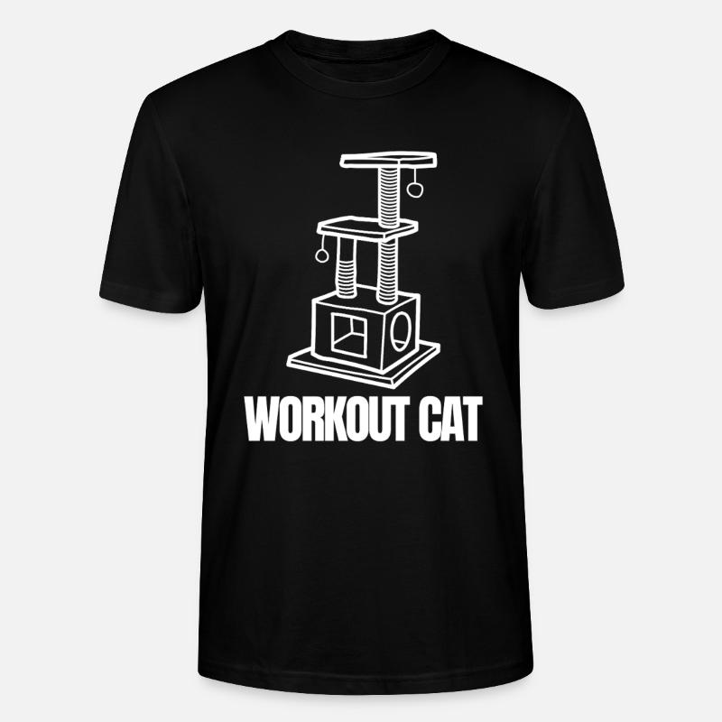 Workout Cat Emblem - Stanley/Stella CRAFTER Unisex Organic T-Shirt - black