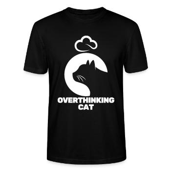 Nachdenkliche Katze - Stanley/Stella Unisex Bio-T-Shirt CRAFTER - Schwarz - Vorne - Alina (178cm) & Michal (187cm)
