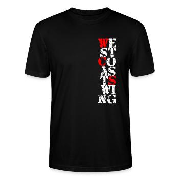 West Coast Swing Dance T-Shirt Geschenk - Stanley/Stella Unisex Bio-T-Shirt CRAFTER - Schwarz - Vorne - Alina (178cm) & Michal (187cm)