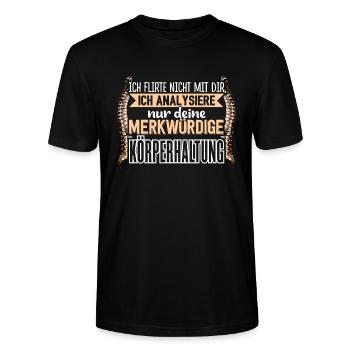 Physiotherapeut Flirten - Stanley/Stella Unisex Bio-T-Shirt CRAFTER - Schwarz - Vorne - Alina (178cm) & Michal (187cm)